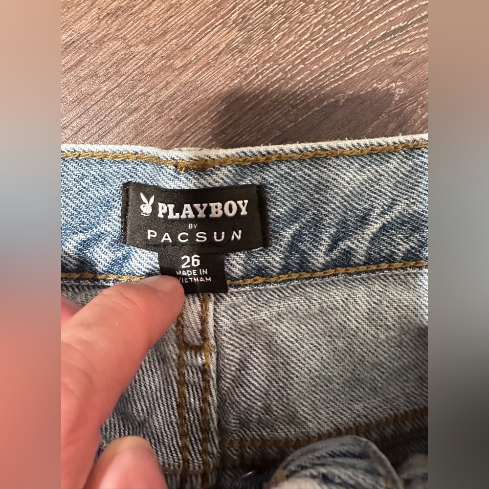 Playboy by PacSun Light Blue High Waisted Straight Leg Jeans size 26 - Picture 9 of 17